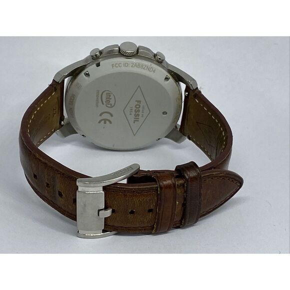 Fossil NDW1 Unisex Brown Leather Silver Stainless Steel Analog Dial WatcH JK6 - Picture 10 of 12